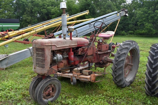 Farmall Super C Tractor, N/F, W/ Woods 59 Mower, Cracked Block, SN: 188792, 10-36 Rubber