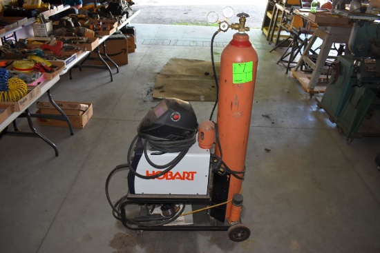 Hobart Handler 175 Wire Feed Welder, 230 Volt, 3.75 KW, Single Phase, 19.5 Amp, Cart And Welding Hel