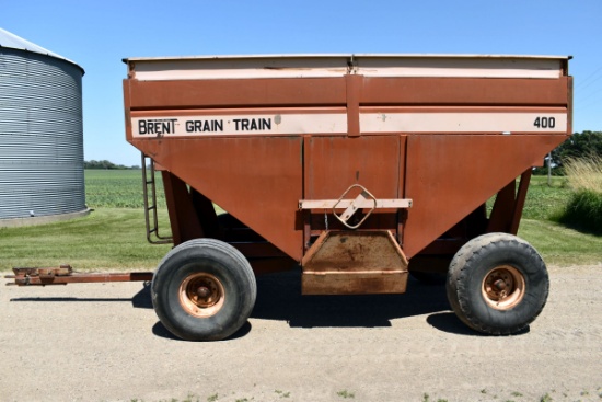 Brent 400 Grain Train Gravity Flow Box With Brent Running Gear, Rear Brakes, 16.5-16.1 Flotation Tir