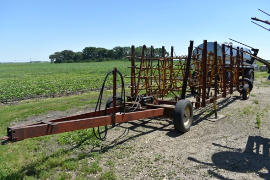 7 Section Spike Tooth Drag On Hydraulic Cart, Spike Tooth