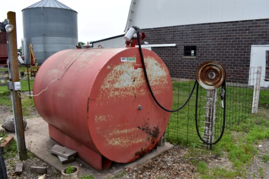 Kay 1000 Gallon Fuel Tank With Fill-Rite 15 GPM Pump, Located On West Side Of Yard