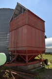Portable Grain Holding Bin With Wheels & Brakes, Wooden Sides & Roof