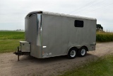 2007 Haulmark Enclosed Cargo Trailer Fish House, Fully Insulated, 14.5’, Heater, Bunks, Sleeves For