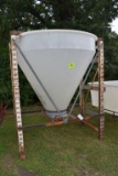 Poly Cone Bottom Hopper On Metal Stand