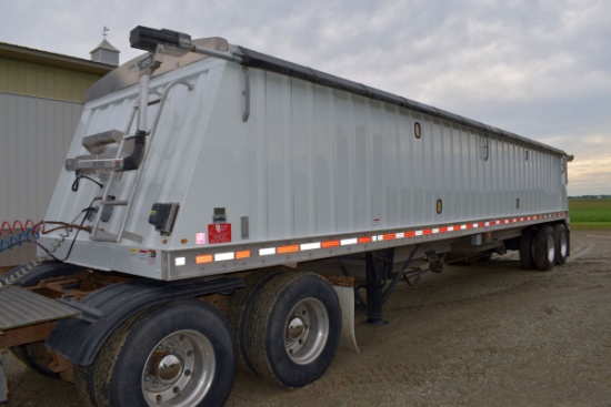 2018 Neville Built Hopper Bottom Grain Trailer Aluminum With Steel Sub Frame, 22.5 Tires, All Steer