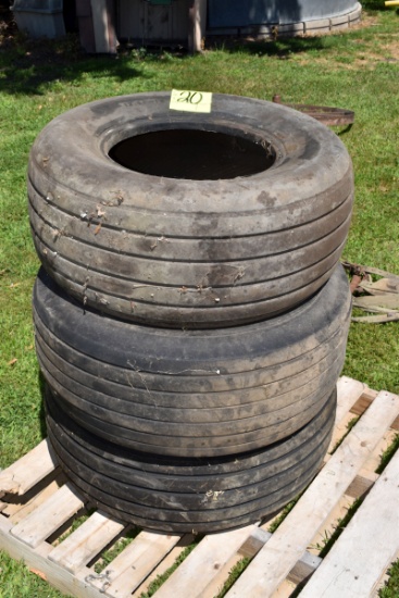 (3) 12.5-15L Tires, One With 8 Bolt Rim, Take Offs