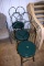 (3) Green Metal Chairs