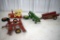 Plastic International Tractor Missing Lot Of Parts And Severely Broken, John Deere 4 Row Planter Has