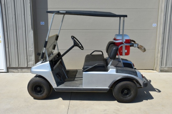 Club Car Electric Golf Cart, Runs And Drives, Roof, Flip Down Windshield, 2 Chargers, LED Lights, Ra