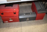 Assortment Of Metal And Plastic Tool Boxes