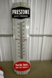 Porcelain Prestone Anti Freeze Thermometer, 36'' Tall, Has Some Light Chipping