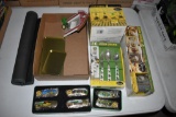 (4) JD Glass Cups, John Deere Silverware, John Deere Collector Knives, (4) JD Coffee Cups, JD Door M