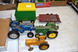 Flatbed Trailer, John Deere Chopper Box, JD R Tractor, Ford 7710 tractor, IH 2504 Industrial Tractor