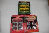 John Deere 6 Piece Ornament, 2 Case Ih 6 Piece Ornament Sets, All In Boxes