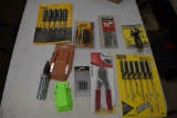 New Tools screw drivers, nut drivers, bit set, crimping tool, hammer holder