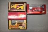 1/24th Scale Coke Beverage Truck, (3) Other Coca Cola Trucks