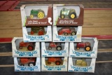(8) Vintage Vehicles In Boxes 1/43rd Scale, (2) John Deere 1/43rd Scale Tractors With Boxes