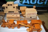 Large Assortment Of Wooden Trains And Cars