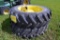 2 Michelin 480/80R42 Tires On John Deere 10  Bolt Rims 95% With Hubs, Sells 2x$