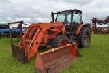 Kubota M126GX MFWD Tractor, 7612 Hours,  Kubota LA2254 Hydraulic Loader With 8' Bucket  & Bale Spear