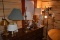 (3) Floor Lamps, (9) Table Lamps