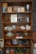 6 Shelf Bookcase, With Dishes, Coca Cola Bottles, Old And New Kitchen Items, Pots, Pans