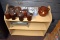 3 Shelf Bookcase, Assortment Of Canisters And Bean Pot