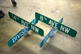 (2) Street Signs With Brackets