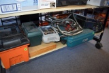 Schumacher Battery Charger, Bottle Jack, Jumper Cables, Empty Tool Boxes