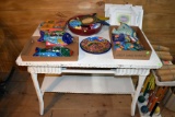 Wicker Table 42''x26'', Fish Pottery