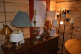(3) Floor Lamps, (9) Table Lamps