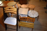 Assortment Of Stools, Side Table, Chair, Timeout Bench