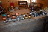 Large Assortment Of Wooden Loons, Metal Tea Candle Holders