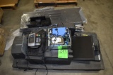 Pallet Of Electronic Items, Monitors, Flat Pack Desk, Credit Card Scanner, Receipt Machine