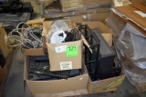 Pallet Of Used Computer Equipment, Cords, Monitors, Cash Register Parts, Keyboards, Card Machines