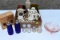 Assortment Of Salt & Peppers & Glassware