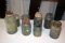 5 Green Fruit Jars