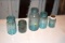 5 Green Fruit Jars