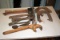 Wooden Box With Misc Hammer Hatchets