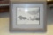Horses Pulling in the Snow Print, 5 x 7 Framed