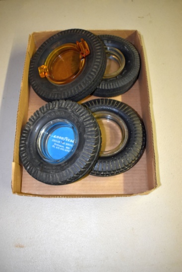 Goodyear, Firestone, US Tire & Seiberling Tire Ashtrays