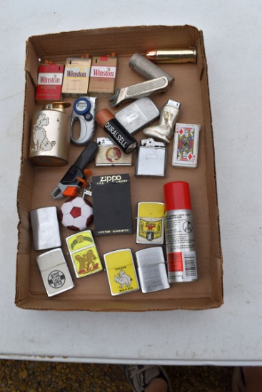 Assortment of lighters, Zippo and Winston
