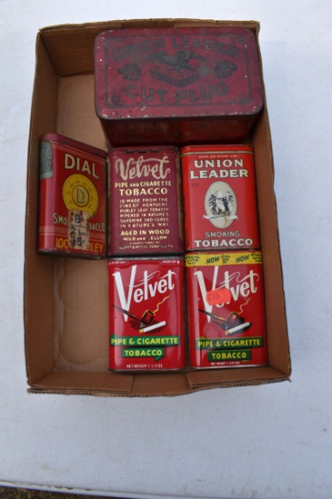Union Leader, Velvet & Dial Tobacco Tins