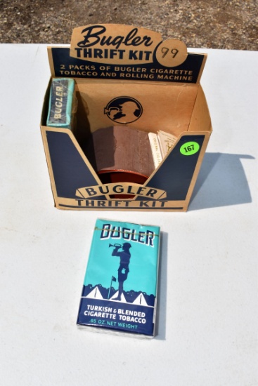 Bugler Thrift Kit Box With Roller & Two Packs Of Tobacco