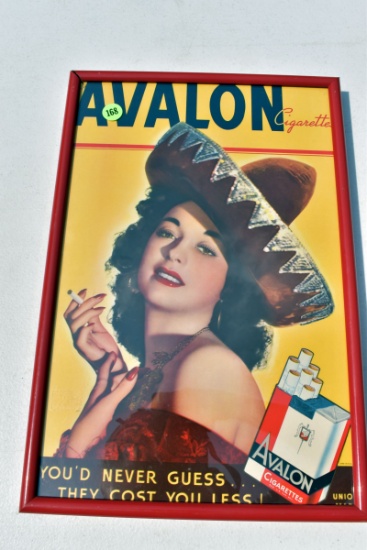 Avalon Cigarette Framed Advertising
