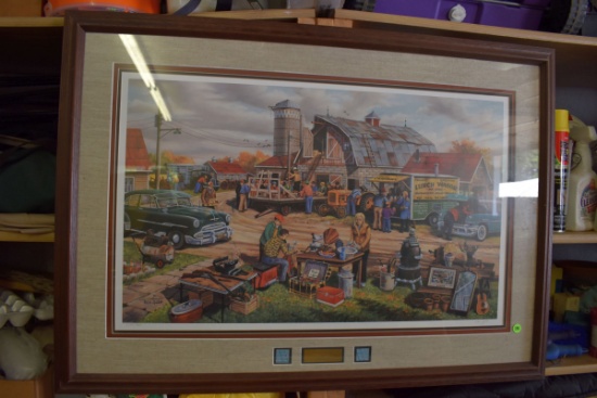 Ken Zylla "Country Auction" Signed And Numbered Framed Print, 2784/9600