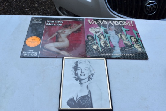 Marilyn Monroe Print, Record & Va-Va-Voom Double Record