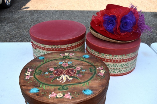 3 Hat Boxes & 2 Hats
