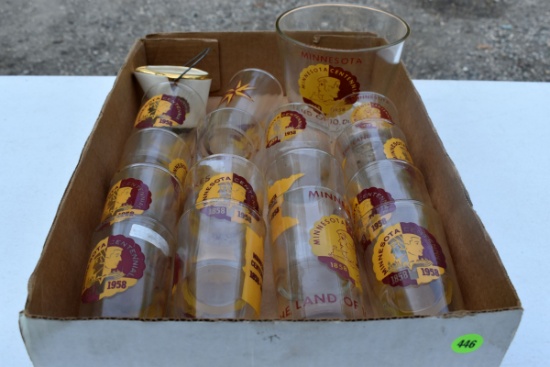 15 Minnesota Centennial Glasses, Ice Bucket & Commemorative
