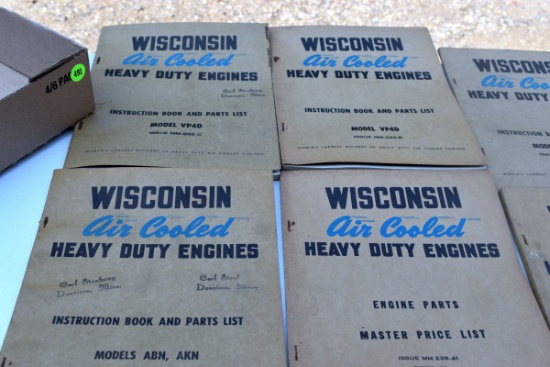 9 Wisonsin Air Cooled Heavy Duty Engine Instruction Book & Parts Book